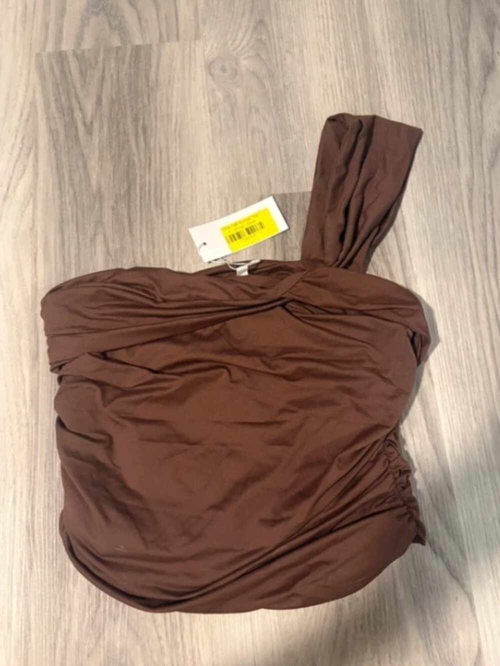 Vestique Brown one shoulder crop top